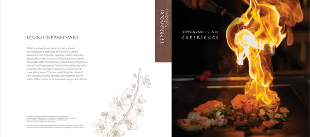 Original menu for IZUMI TEPPANYAKI, page 2