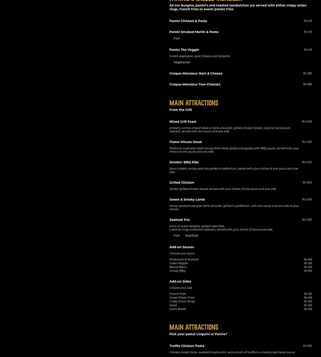 Original menu for Thirsty Bistro, page 3