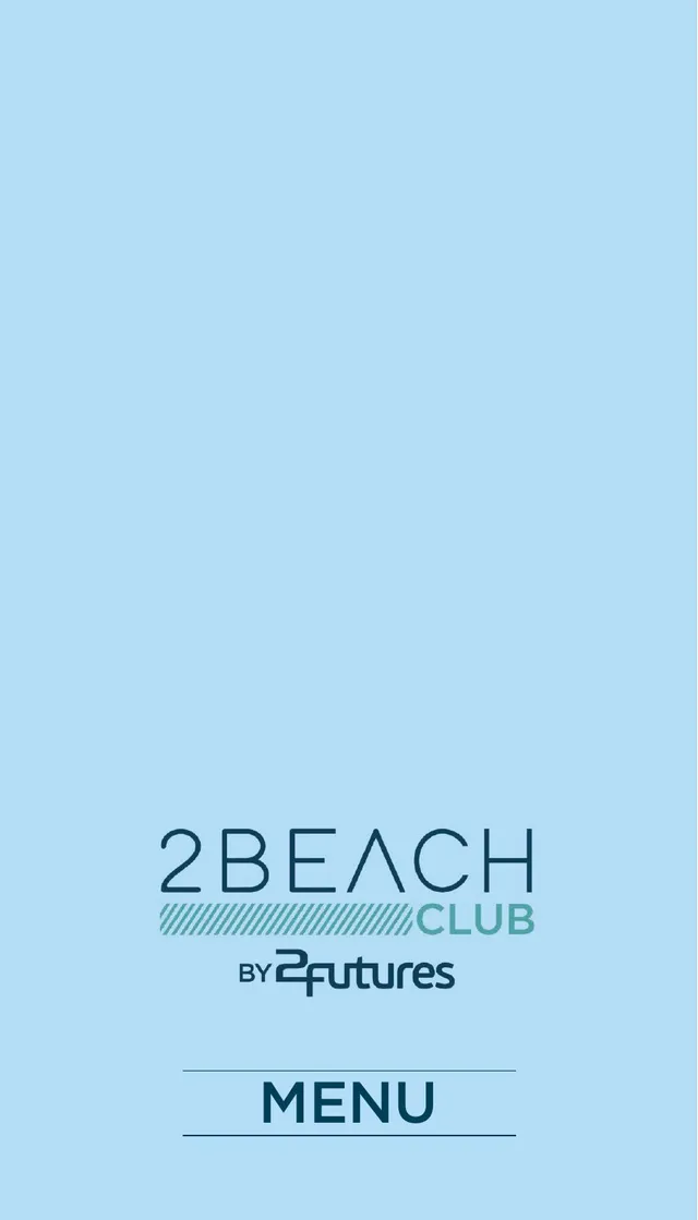 Original menu for 2Beach Club by 2Futures, page 1