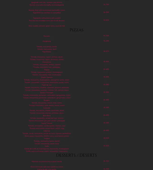 Original menu for Cocoloko, page 3
