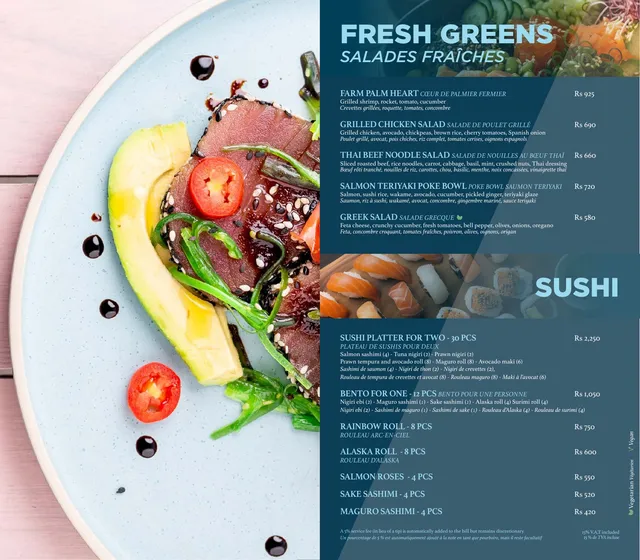 Original menu for 2Beach Club by 2Futures, page 3