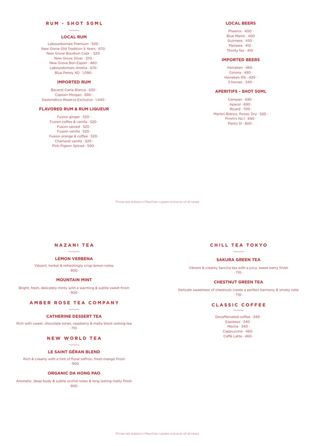 Original menu for La Pointe Restaurant, page 2