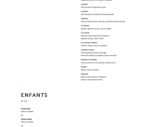 Original menu for L’Alchimiste restaurant, page 3