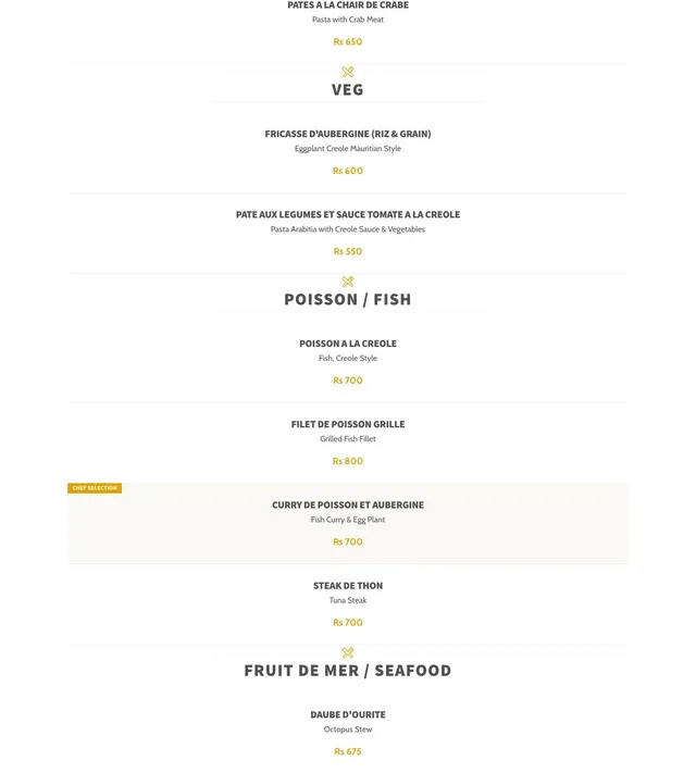 Original menu for La Bonne Chute Restaurant & Bar, page 3