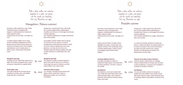 Original menu for Safran, page 3