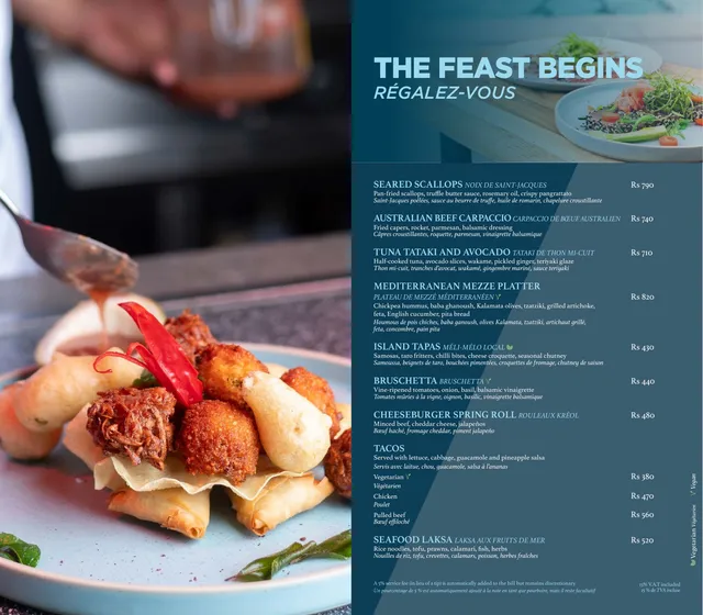 Original menu for 2Beach Club by 2Futures, page 2