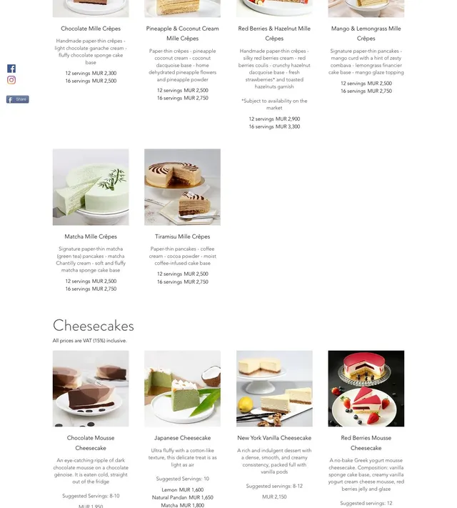 Original menu for The Gourmet Workshop, page 1