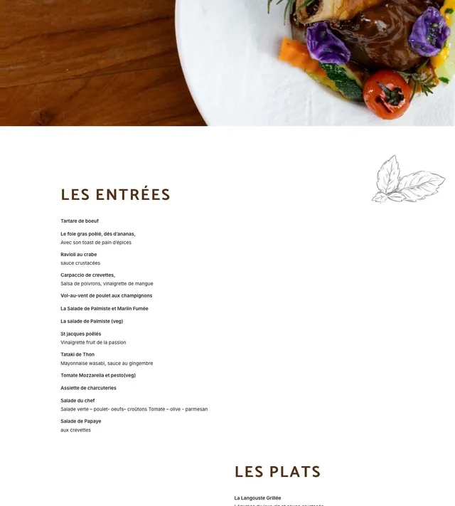 Original menu for L’Alchimiste restaurant, page 2