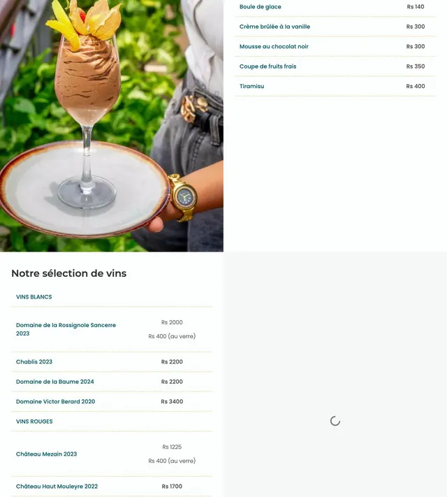 Original menu for Restaurant Station A, page 3
