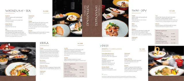 Original menu for IZUMI TEPPANYAKI, page 3