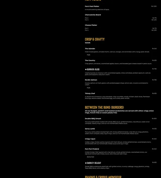 Original menu for Thirsty Bistro, page 2