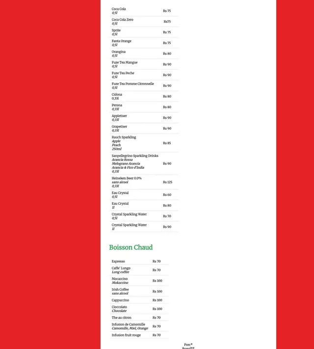 Original menu for Da Vinci's, page 3