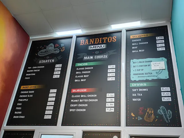 Original menu for Banditos, page 1