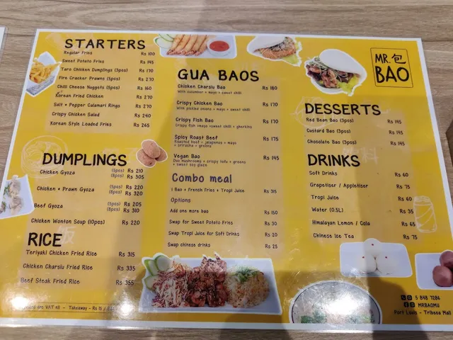 Original menu for Mr Bao.mu, page 1