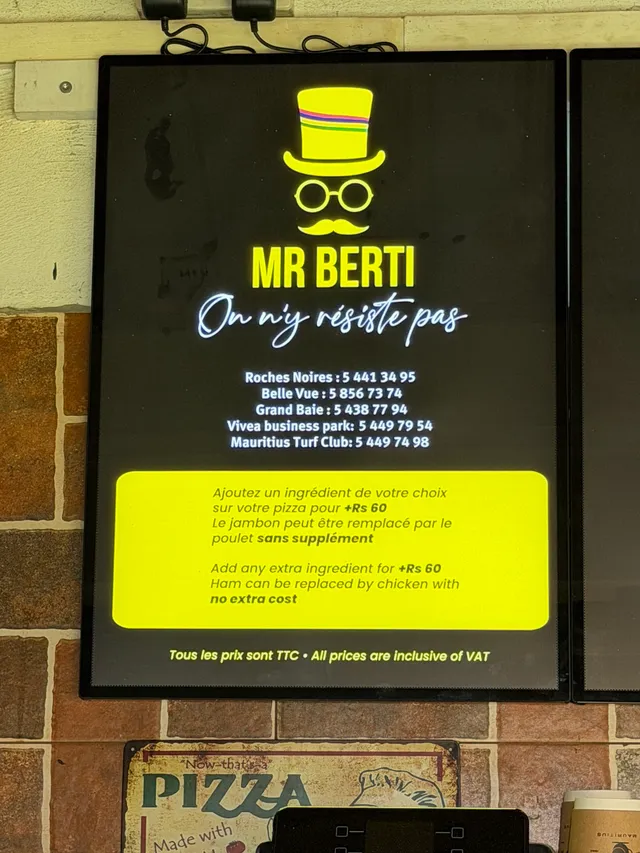 Original menu for Mr Berti, page 2