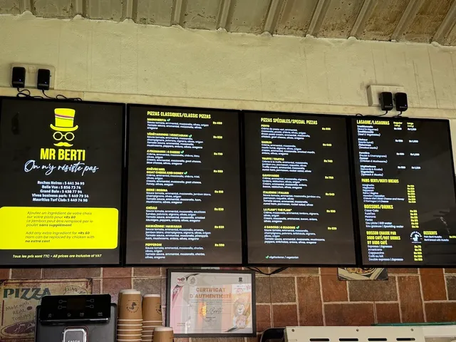 Original menu for Mr Berti, page 3