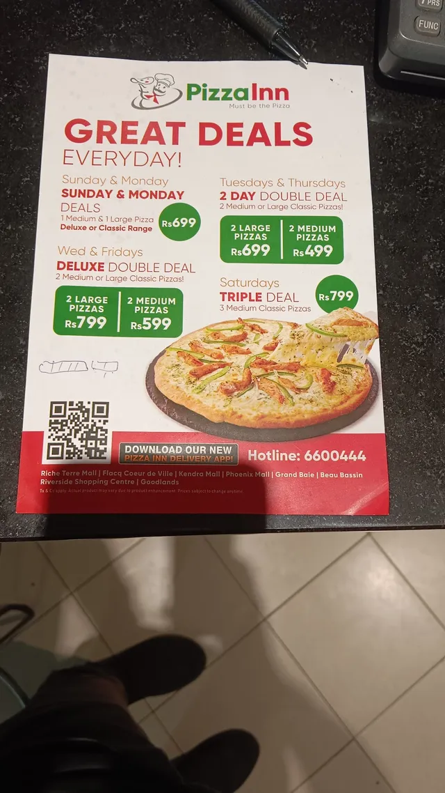 Original menu for Pizza Inn, Goodlands, page 1