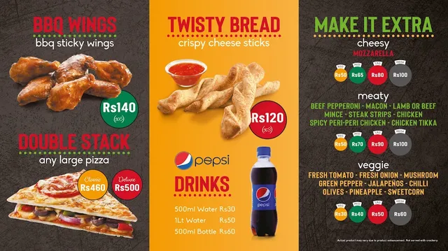 Original menu for Pizza Inn Riverside Shopping Centre, page 3