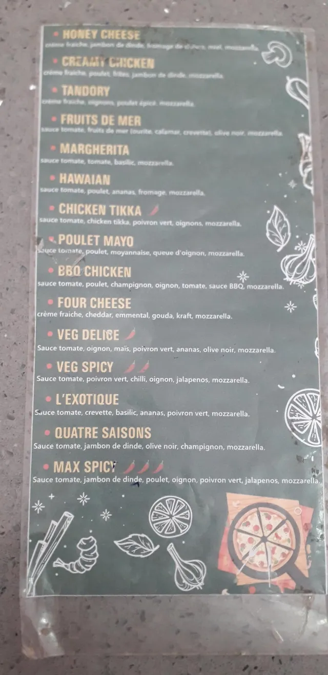Original menu for Pizza Mama, page 3