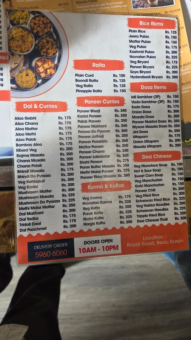 Original menu for Street Wok, page 1