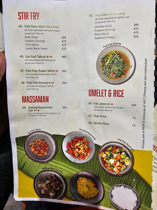 Original menu for Thai Food Gang, page 1