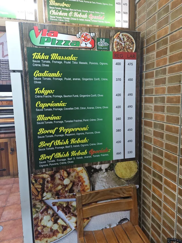 Original menu for Via Pizza, page 2