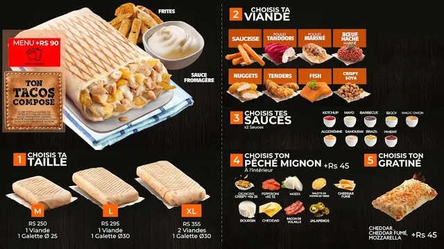 Original menu for Ze Takos Bo'Valon Mall, page 1