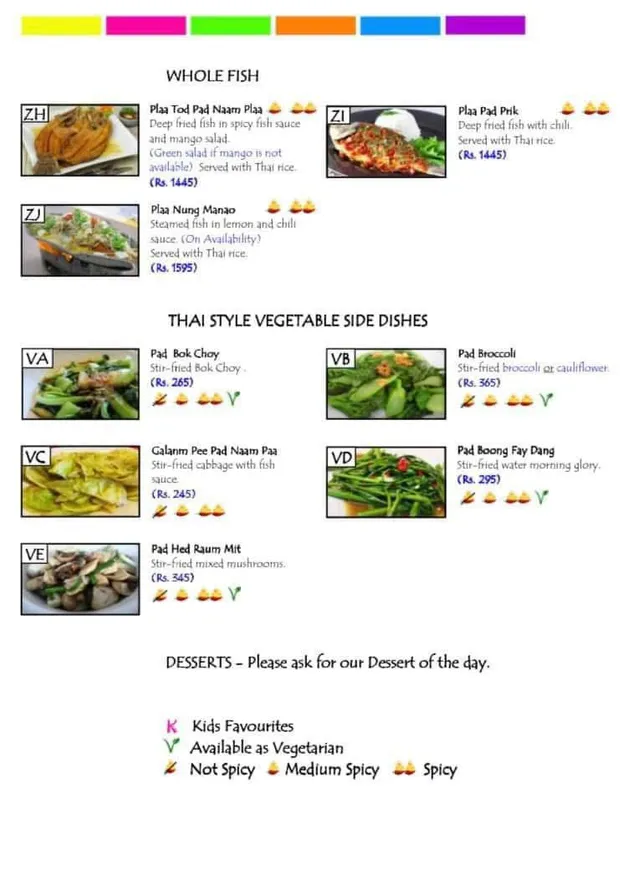 Original menu for Ousaporn Thai Restaurant, page 1
