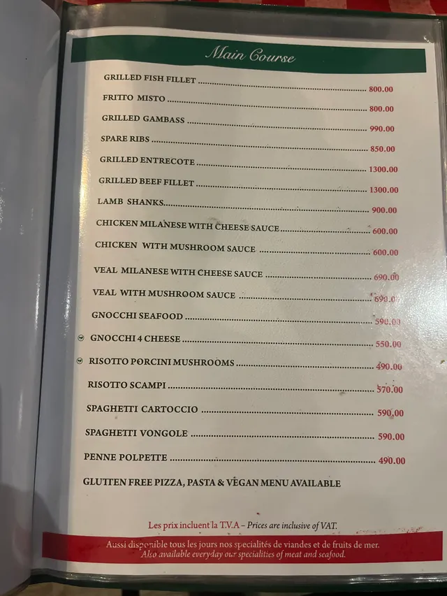 Original menu for Luigi's Italian Pizzeria & Pasta Bar, page 3